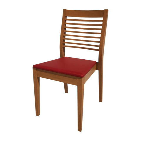 Bolero Bespoke Marty B Stacking Chair in Red/Oak