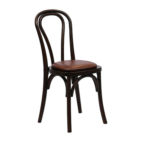 Hoop Back Dining Chair in Dark Walnut with Bison Espresso Seat (Pack of 2)