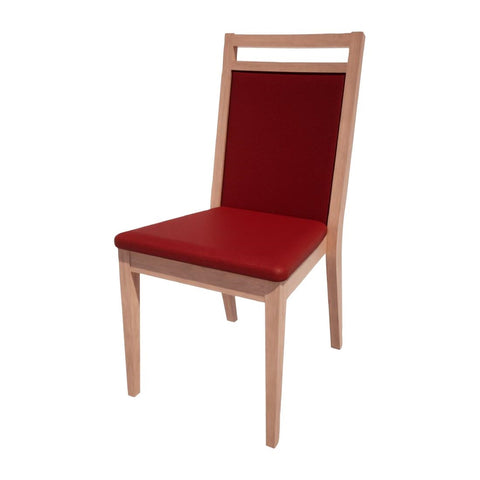 Bolero Bespoke Bia B Stacking Chair in Red/Beech