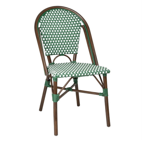 Bolero Parisian Style PE Rattan Chair Green product image