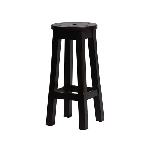 Wooden Top High Stool in Dark Walnut (Pack of 2)