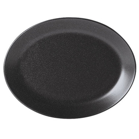 Seasons by Porcelite Graphite Oval Plate 30cm/12" porcelain tableware by Seasons by Porcelite