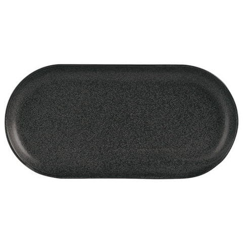 Seasons by Porcelite Graphite Narrow Oval Plate 32x20cm/12.5x8" porcelain tableware by Seasons by Porcelite
