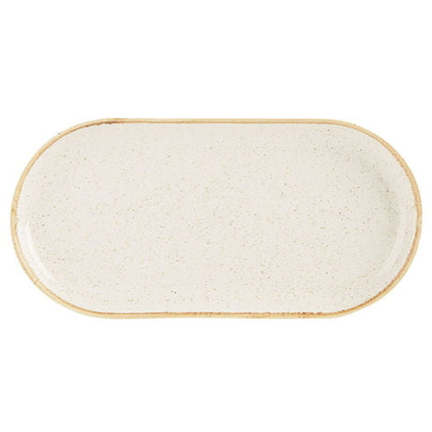 Seasons by Porcelite Oatmeal Narrow Oval Plate 32x20cm/12.5x8" porcelain tableware