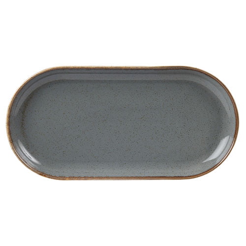 Seasons by Porcelite Storm Narrow Oval Plate 32x20cm/12.5x8" porcelain tableware by Seasons by Porcelite