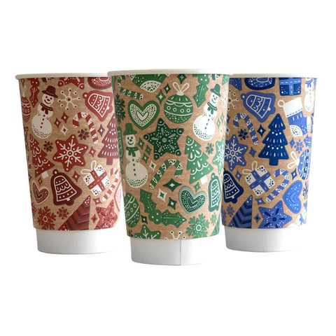 Vegware Double Wall 2024 Xmas Cup 89-Series - 16oz (Pack of 400)