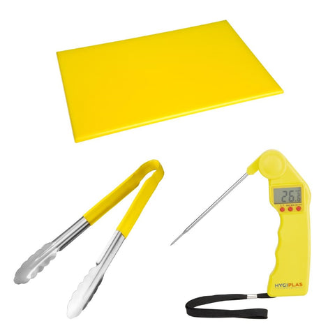 Hygiplas Colour Coded 3-Piece Yellow Tong, product image