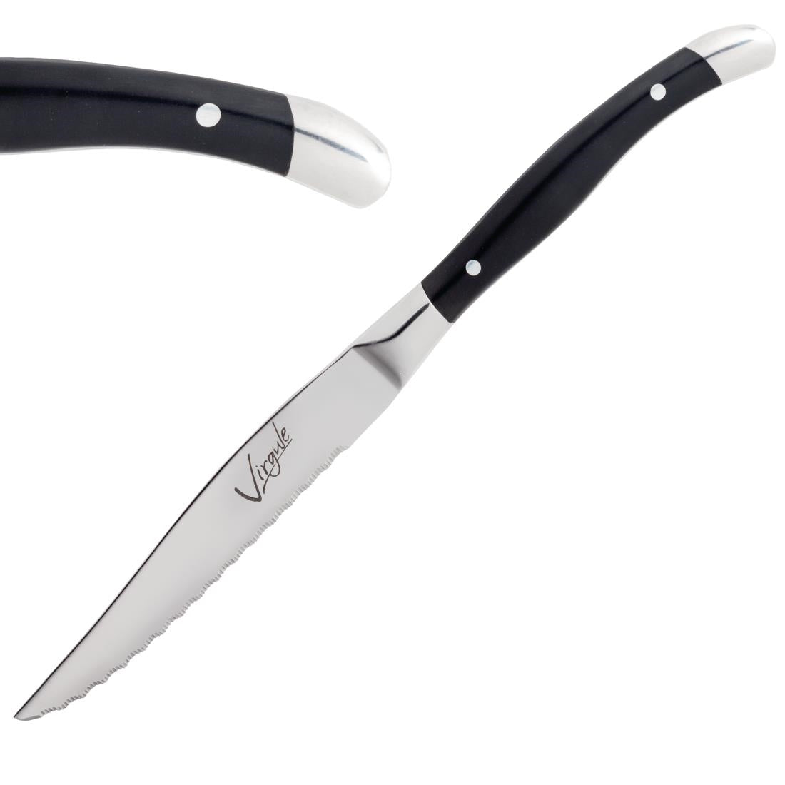 Amefa Virgule Steak Knife Black - 230mm 9' (12 Pack)