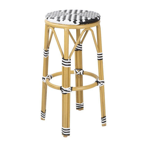 Bolero Parisian Style PE Rattan Bar Stools Black  (2 Pack)