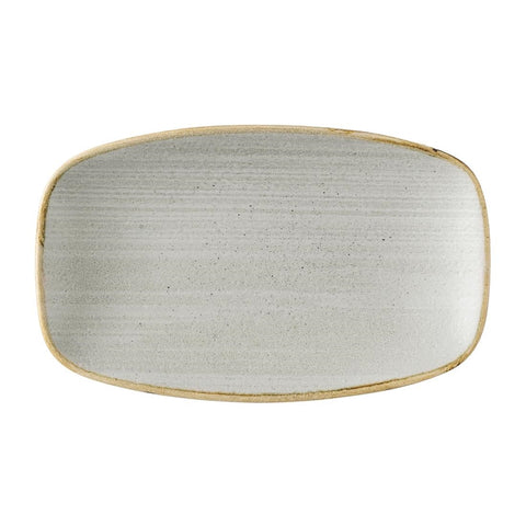 Churchill Stonecast Raw Grey Oblong Chefs Plates 180 x 100mm (Pack of 12)