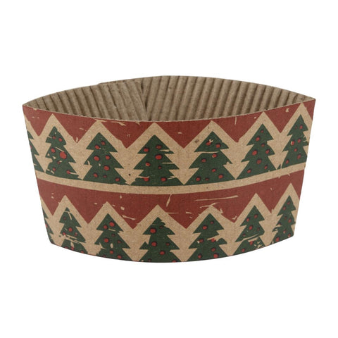 Fiesta Recyclable Festive Cup Sleeves for 8oz Hot Cups (Pack of 100)