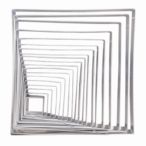 PME Square Stainless Steel Cutters (Pack 19)
