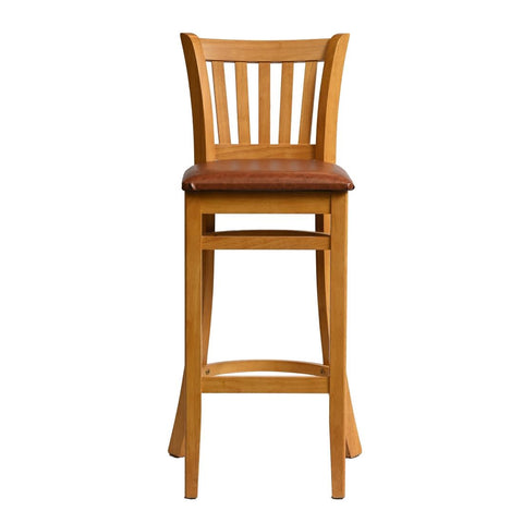 Manhattan Bar Chair in Soft Oak with Bison Tan Seat