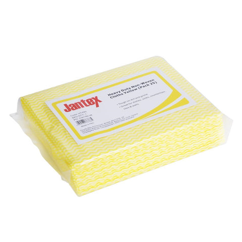 Jantex Heavy Duty Non-Woven Cloths Yellow (Pack of 25)