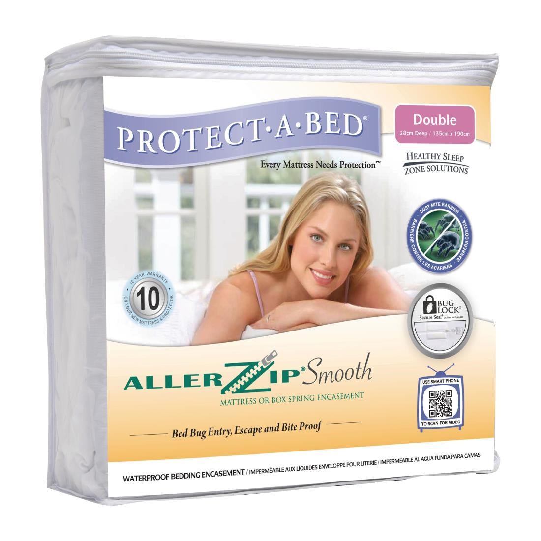 Mitre Comfort Allerzip Smooth Zip and Link Mattress Protector Encasement