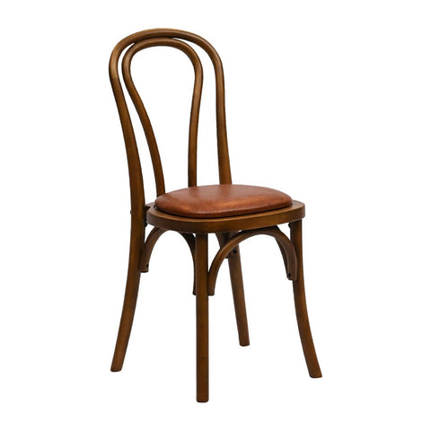 Hoop Back Dining Chair in Weathered Oak with Bison Tan Seat (Pack of 2)
