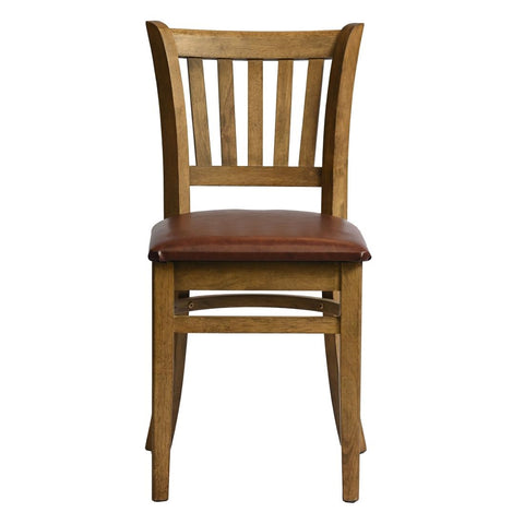 Manhattan Dining Chair in Weathered Oak with Bison Espresso Seat (Pack of 2)