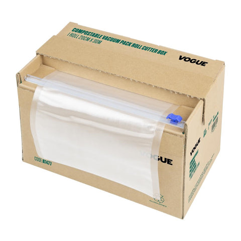 Vogue Compostable Vacuum Pack Roll Cutter Box 20cm x 30m