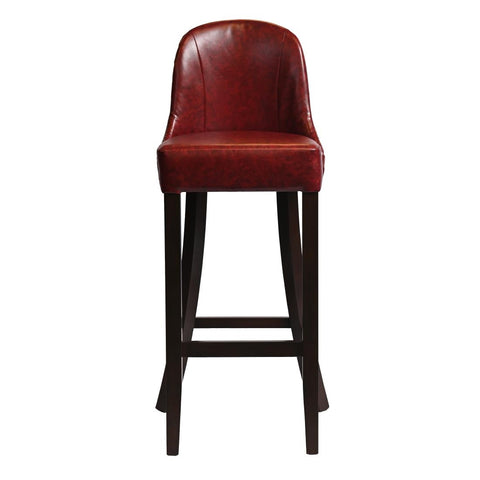 Kilsby Bar Chair in Dark Walnut with Bison Bordeaux Seat