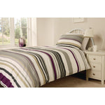 Essentials Madison Stripe Duvet Cover Open Magenta Single