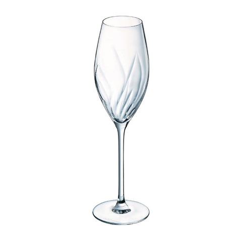 Cristal d'Arques Swirly Flute Glasses 240ml (Pack of 8)