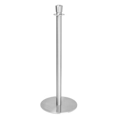 Bolero Flat Base Barrier Posts Brushed Stainless Steel (Pack of 2)