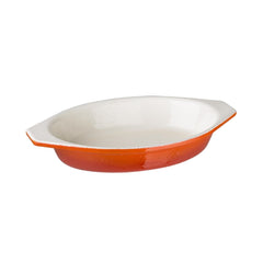 Vogue Oval Cast Iron Gratin Dish Orange 650ml