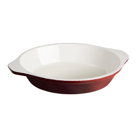 Vogue Round Cast Iron Gratin Dish Red 400ml product image