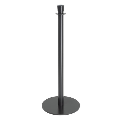 Bolero Flat Base Barrier Posts Black (Pack of 2)