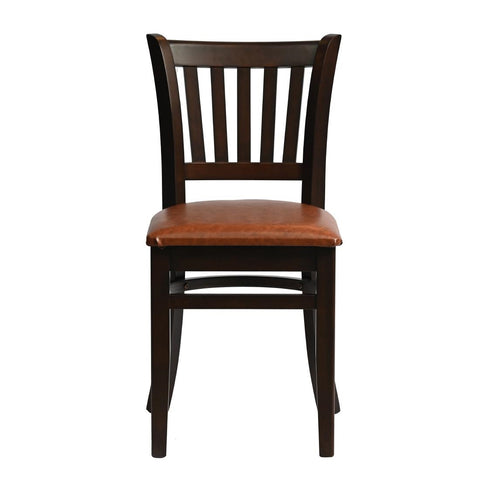 Manhattan Dining Chair in Dark Walnut with Bison Tan Seat (Pack of 2)