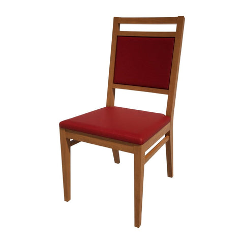 Bolero Bespoke Bia A Side Chair in Red/Oak