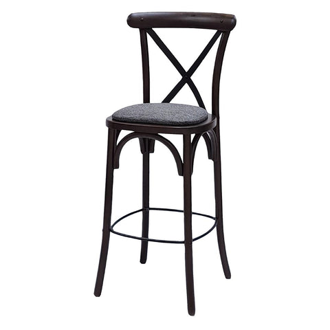 Bristol Bar Chair in Dark Walnut with Shetland Smoke Seat