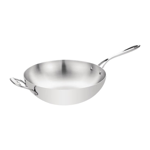 Vogue Tri Wall Wok Flat Base 30cm product image