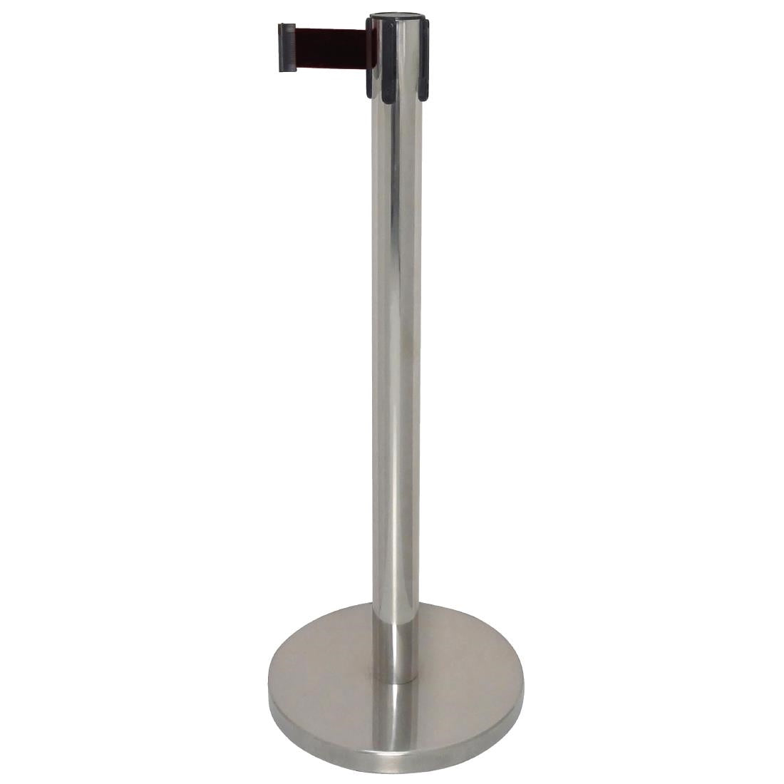 Bolero Polished Barrier with Black Strap 3m - Advantage Catering Equipment