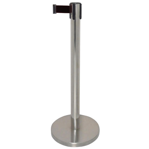 Bolero Polished Barrier with Black Strap 3m - Advantage Catering Equipment