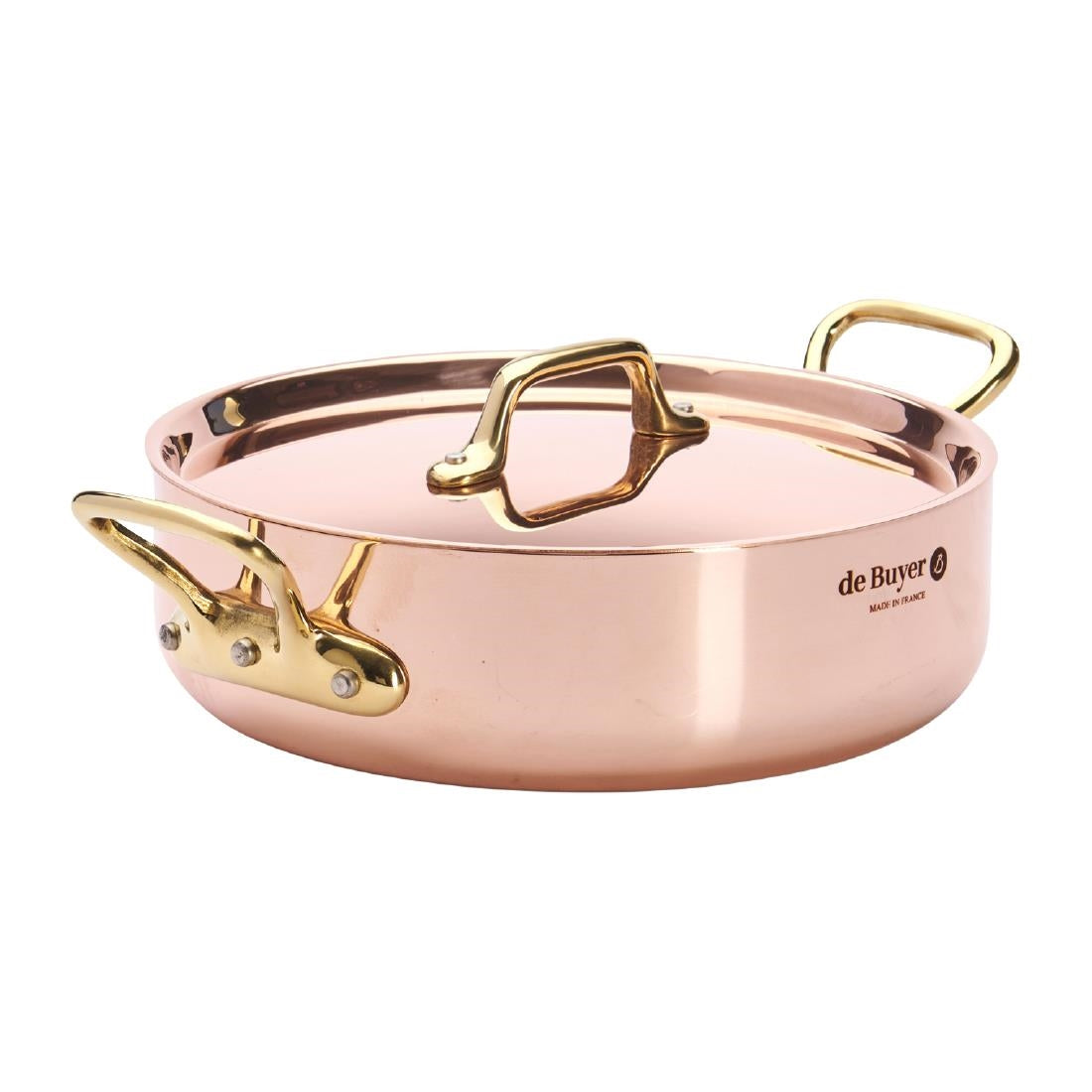 De Buyer Inocuivre Saute Pan with Lid Brass product image