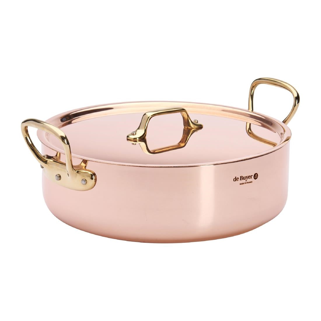 De Buyer Inocuivre Saute Pan with Lid Brass product image