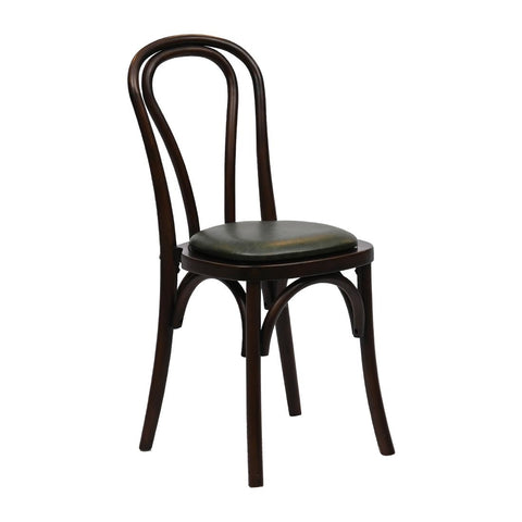 Hoop Back Dining Chair in Dark Walnut with Bison Cedar Seat (Pack of 2)