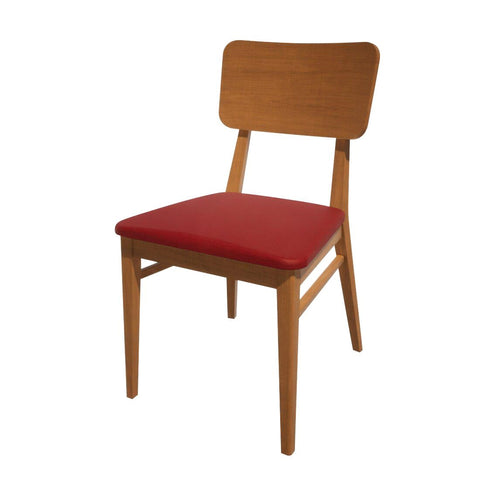 Bolero Bespoke Brenda Side Chair in Red/Oak