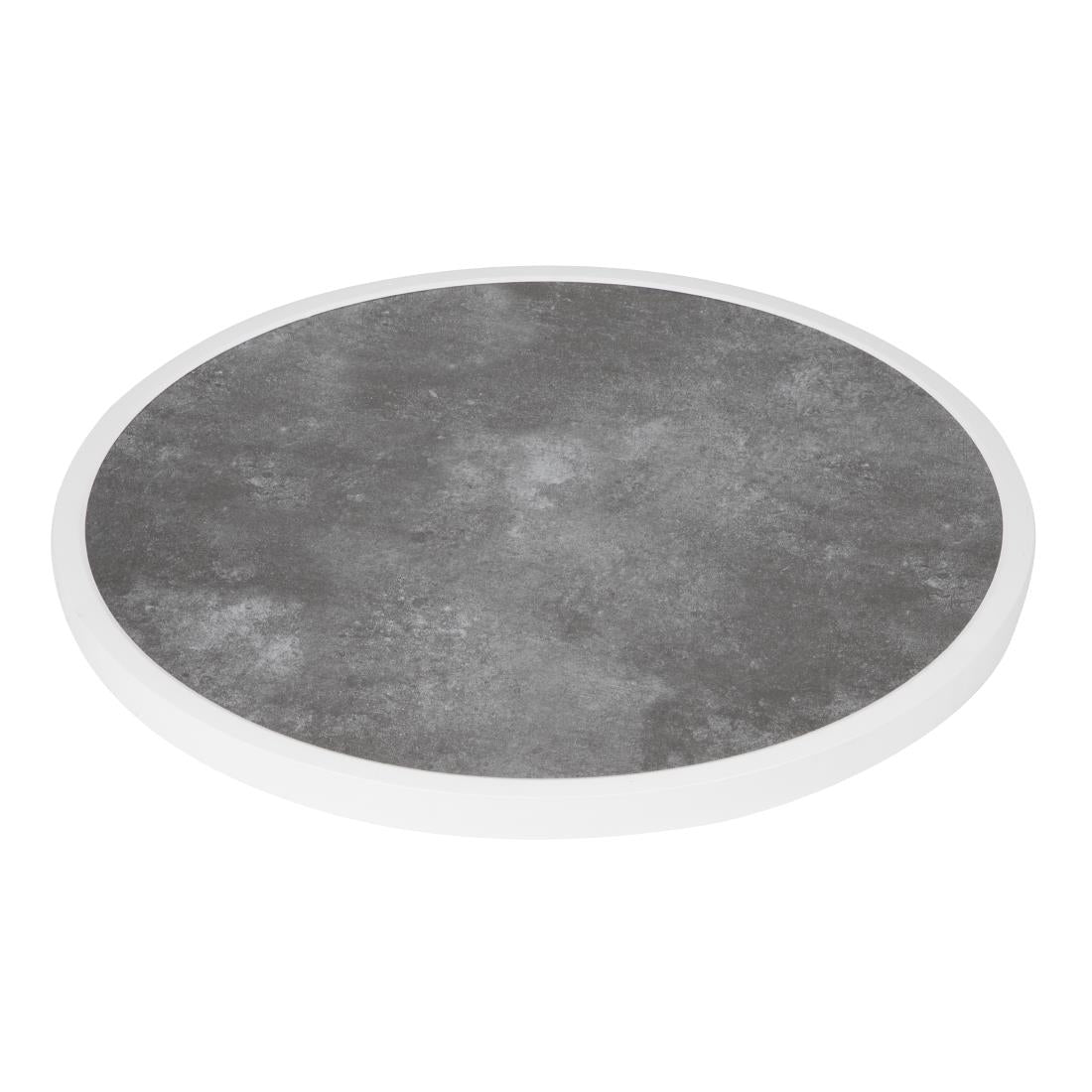 Bolero Fibre Glass Round Table Top Dark Stone Effect 580mm - Advantage Catering Equipment