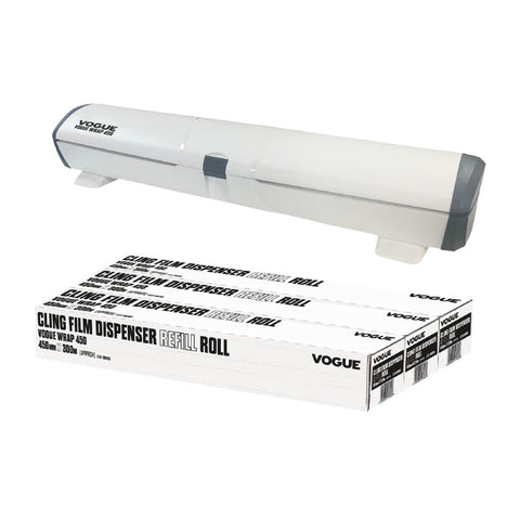 Vogue Wrap 450 Dispenser and Cling Film Refill Bundle