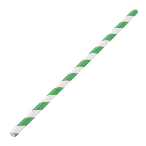 Fiesta Compostable Paper Straws Green Stripes product image