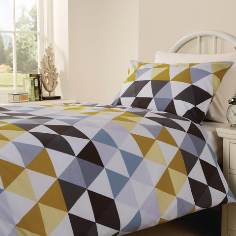 Mitre Essentials Geo Bedding Set Olive Single - Advantage Catering Equipment