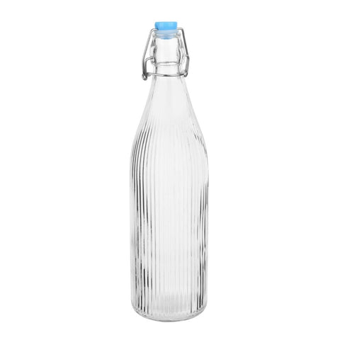 Olympia Ridged Swing Top Water Bottles 1Ltr (Pack of 6)
