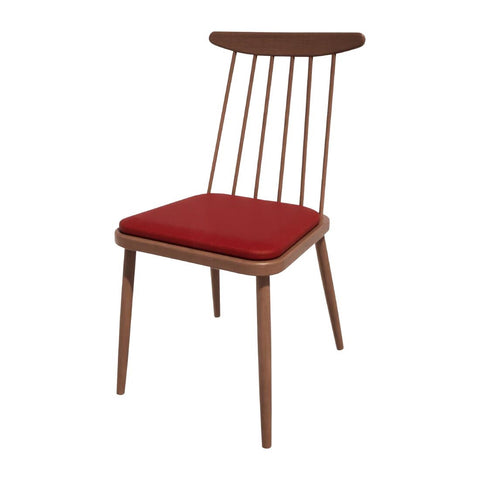 Bolero Bespoke Frank Side Chair Red/Walnut