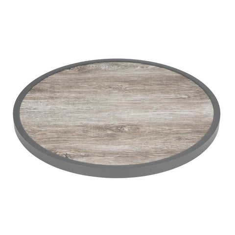 Bolero Fibre Glass Round Table Top Wood Effect 580mm - Advantage Catering Equipment