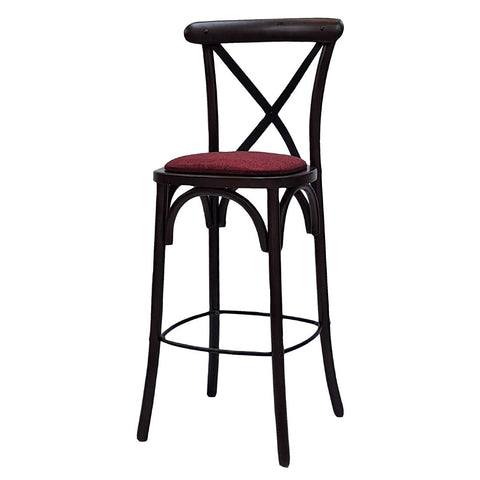 Bristol Bar Chair in Dark Walnut with Shetland Scarlett Seat