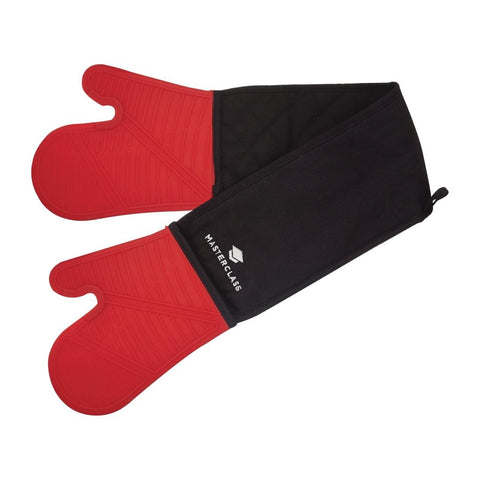 MasterClass Seamless Silicone Double Oven Glove Red - Advantage Catering Equipment