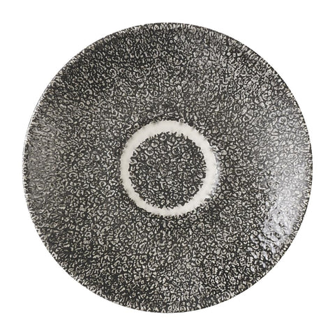 Churchill Studio Prints Raku Quartz Black Espresso Saucers 115mm (Pack of 12)