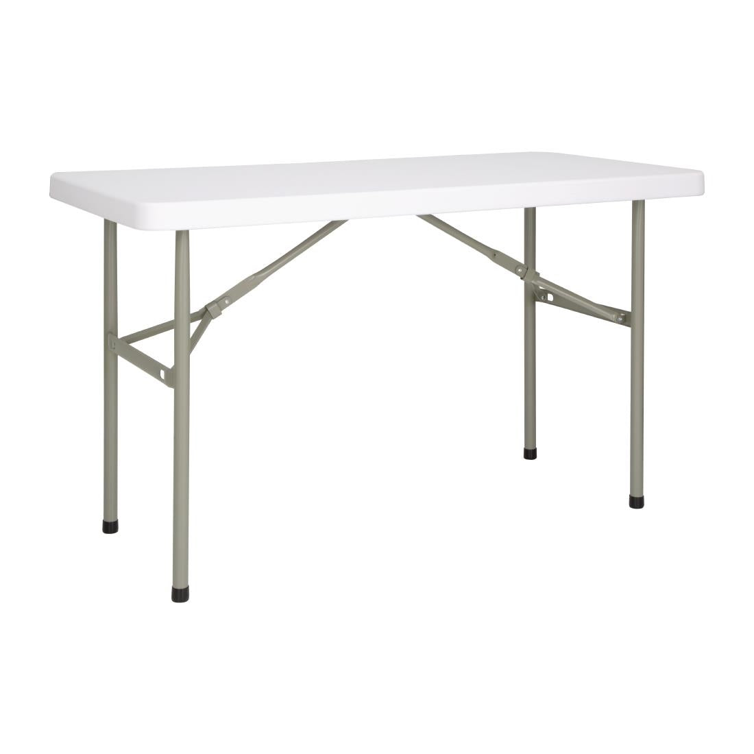 Bolero PE Rectangular Folding Table White 4ft (Single) - Advantage Catering Equipment